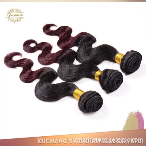 100% brazilian hair weft, top quality body wave brazilian ombre hair weaves